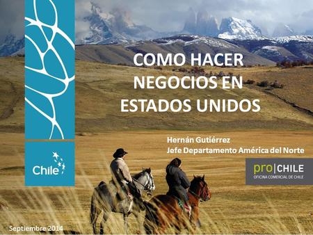 COMO HACER NEGOCIOS EN ESTADOS UNIDOS Hernán Gutiérrez Jefe Departamento América del Norte Septiembre 2014.