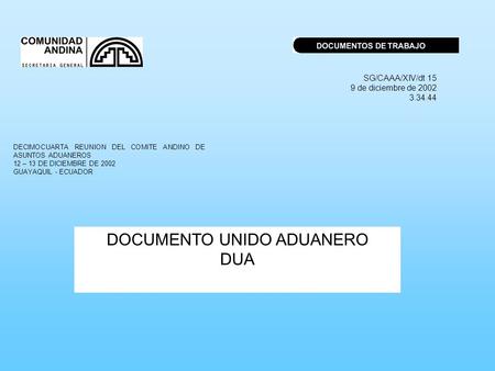 DOCUMENTO UNIDO ADUANERO
