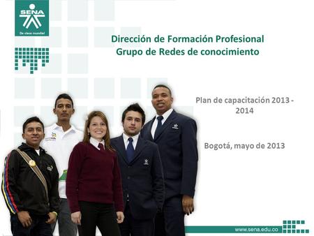 Plan de capacitación 2013 - 2014 Bogotá, mayo de 2013 Dirección de Formación Profesional Grupo de Redes de conocimiento.