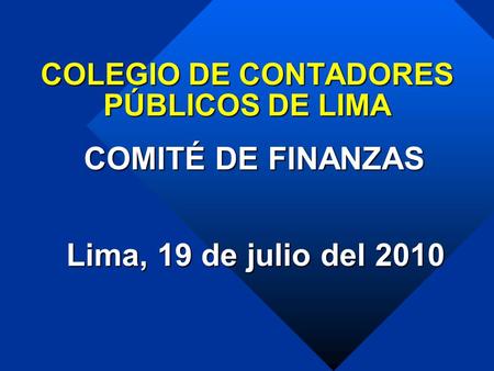 COLEGIO DE CONTADORES PÚBLICOS DE LIMA