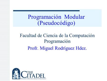 Programación Modular (Pseudocódigo)