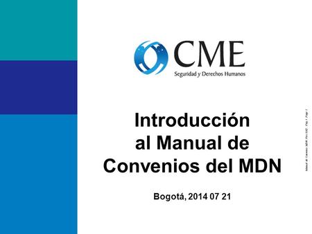 Introducción al Manual de Convenios del MDN Bogotá,