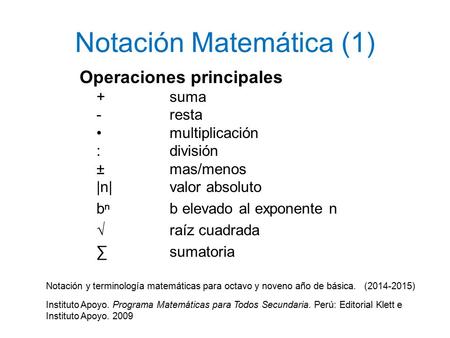 Notación Matemática (1)