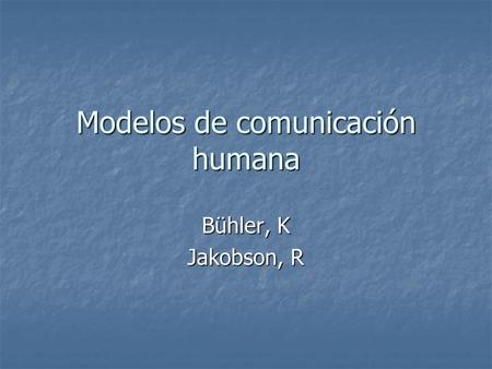Modelos de comunicación humana