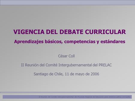 César Coll II Reunión del Comité Intergubernamental del PRELAC