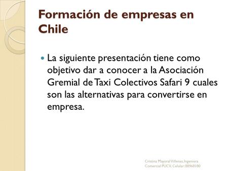 Formación de empresas en Chile