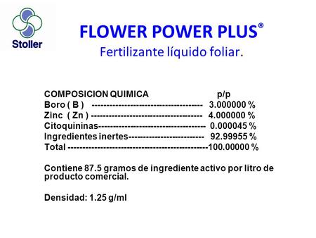FLOWER POWER PLUS® Fertilizante líquido foliar.