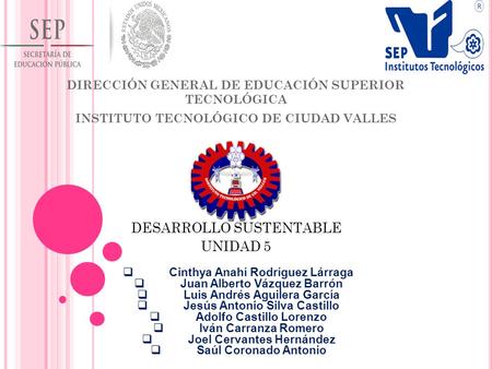 DESARROLLO SUSTENTABLE UNIDAD 5