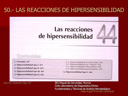 50.- LAS REACCIONES DE HIPERSENSIBILIDAD
