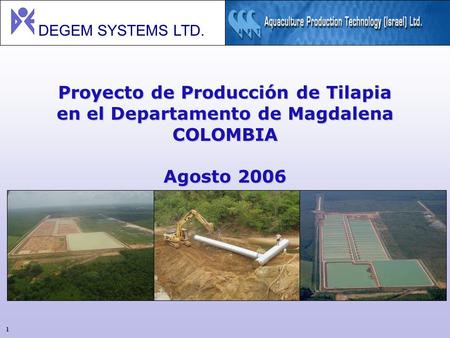 Introducción El Negocio: Producción de Alta Tecnología de Tilapia