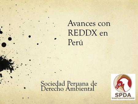 Avances con REDDX en Perú Sociedad Peruana de Derecho Ambiental.