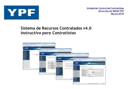 Sistema de Recursos Contratados v4.0 Instructivo para Contratistas