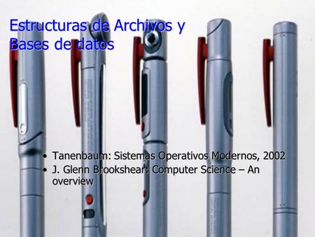 Estructuras de Archivos y Bases de datos
