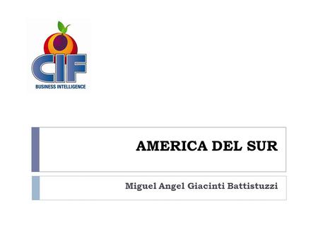 AMERICA DEL SUR Miguel Angel Giacinti Battistuzzi.