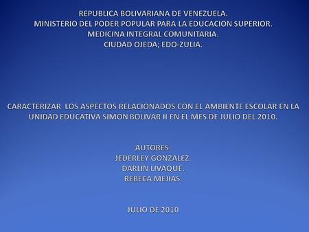 En Venezuela La unidad educativa Simón Bolívar II esta localizada en Las Vegas I, municipio Lagunillas, Edo- Zulia. Esta institución brinda educación.
