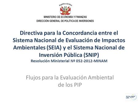 Flujos para la Evaluación Ambiental de los PIP