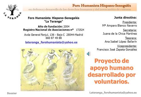 Foro Humanista Hispano-Senegalés en defensa y desarrollo de los derechos humanos y del intercambio de culturas Dossier