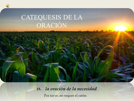 Por favor, no toques el ratón 18. la oración de la necesidad CATEQUESIS DE LA ORACIÓN.