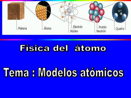 Tema : Modelos atómicos