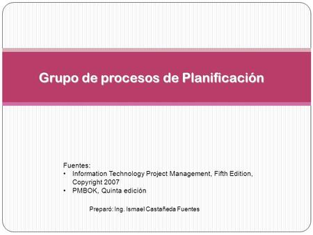 Grupo de procesos de Planificación