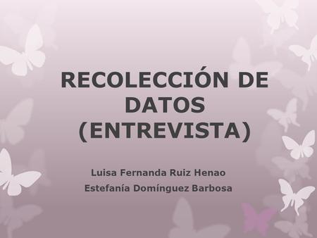 RECOLECCIÓN DE DATOS (ENTREVISTA)