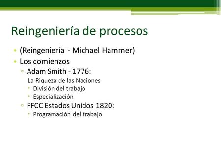 Reingeniería de procesos