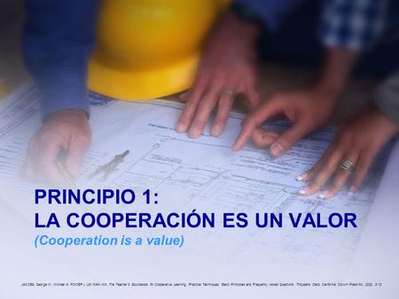 PRINCIPIO 1: LA COOPERACIÓN ES UN VALOR (Cooperation is a value)