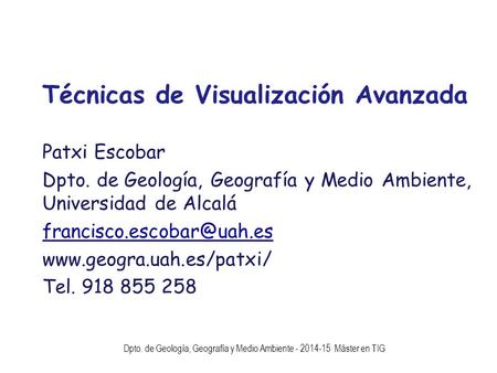Técnicas de Visualización Avanzada