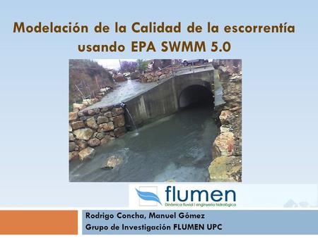 Modelación de la Calidad de la escorrentía usando EPA SWMM 5.0