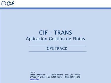 CIF – TRANS Aplicación Gestión de Flotas