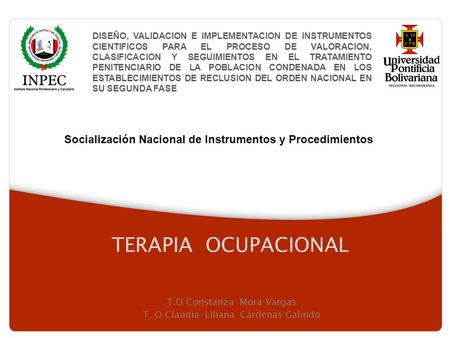 DISEÑO, VALIDACION E IMPLEMENTACION DE INSTRUMENTOS CIENTIFICOS PARA EL PROCESO DE VALORACION, CLASIFICACION Y SEGUIMIENTOS EN EL TRATAMIENTO PENITENCIARIO.