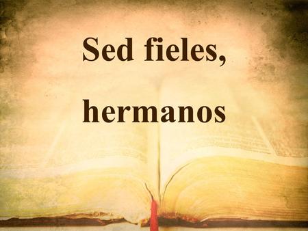 Sed fieles, hermanos.