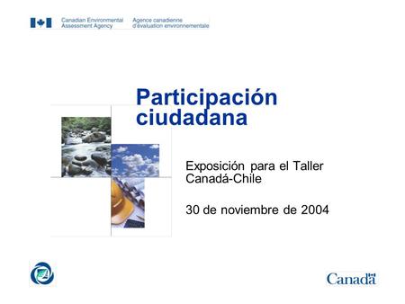Participación ciudadana Exposición para el Taller Canadá-Chile 30 de noviembre de 2004.