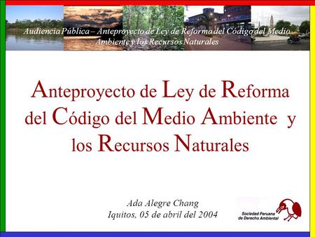 Ada Alegre Chang Iquitos, 05 de abril del 2004