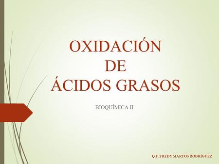 OXIDACIÓN DE ÁCIDOS GRASOS