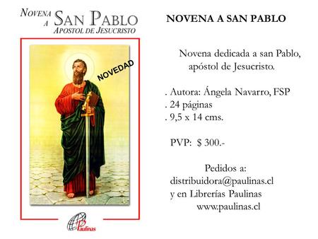 Novena dedicada a san Pablo,