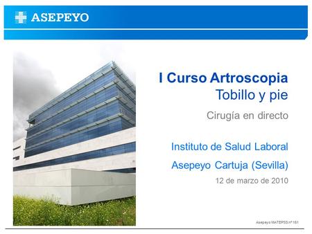 I Curso Artroscopia Tobillo y pie