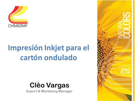 Clêo Vargas Export & Marketing Manager Impresión Inkjet para el cartón ondulado.