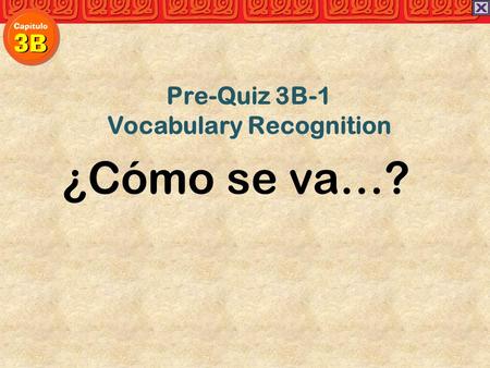 Vocabulary Recognition