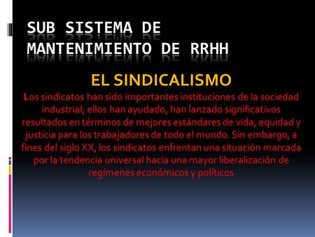 SUB SISTEMA DE MANTENIMIENTO DE RRHH