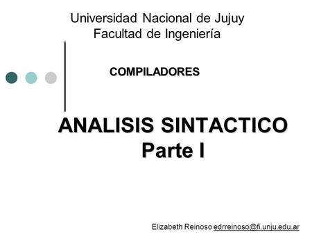ANALISIS SINTACTICO Parte I