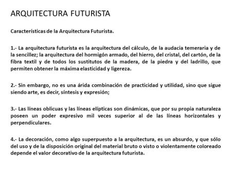 ARQUITECTURA FUTURISTA