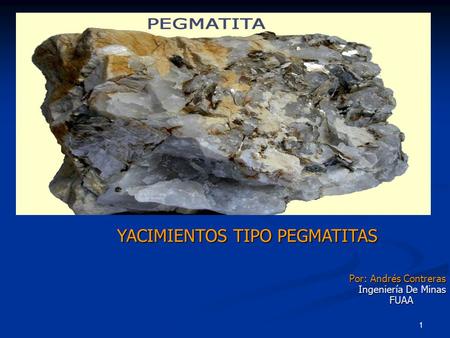 YACIMIENTOS TIPO PEGMATITAS