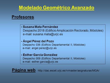 Modelado Geométrico Avanzado