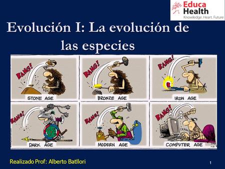 1 Evolución I: La evolución de las especies Realizado Prof: Alberto Batllori.