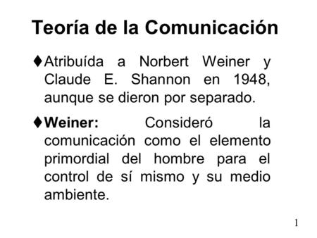 Teoría de la Comunicación