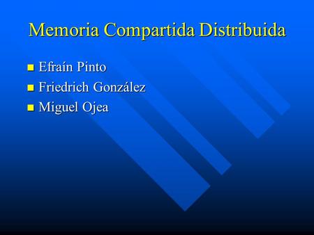 Memoria Compartida Distribuida