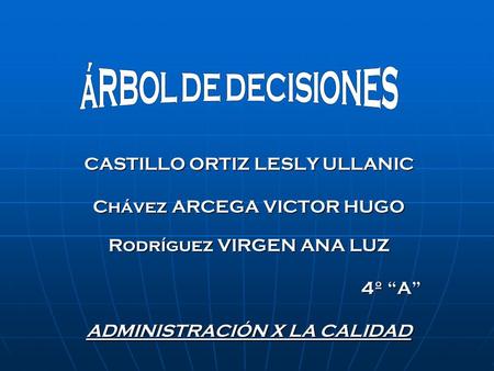 áRBOL DE DECISIONES CASTILLO ORTIZ LESLY ULLANIC