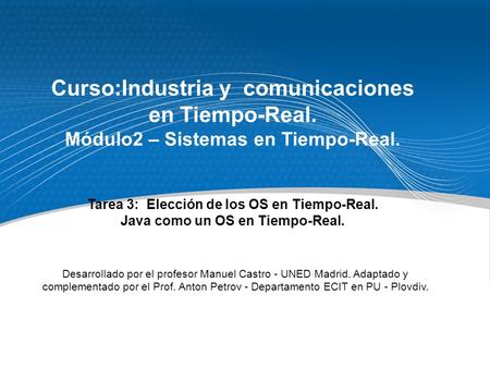 Curso:Industria y comunicaciones en Tiempo-Real.