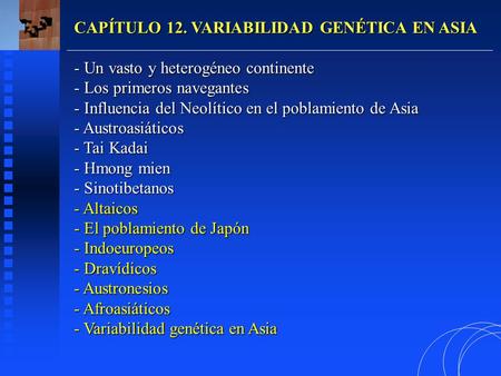 CAPÍTULO 12. VARIABILIDAD GENÉTICA EN ASIA